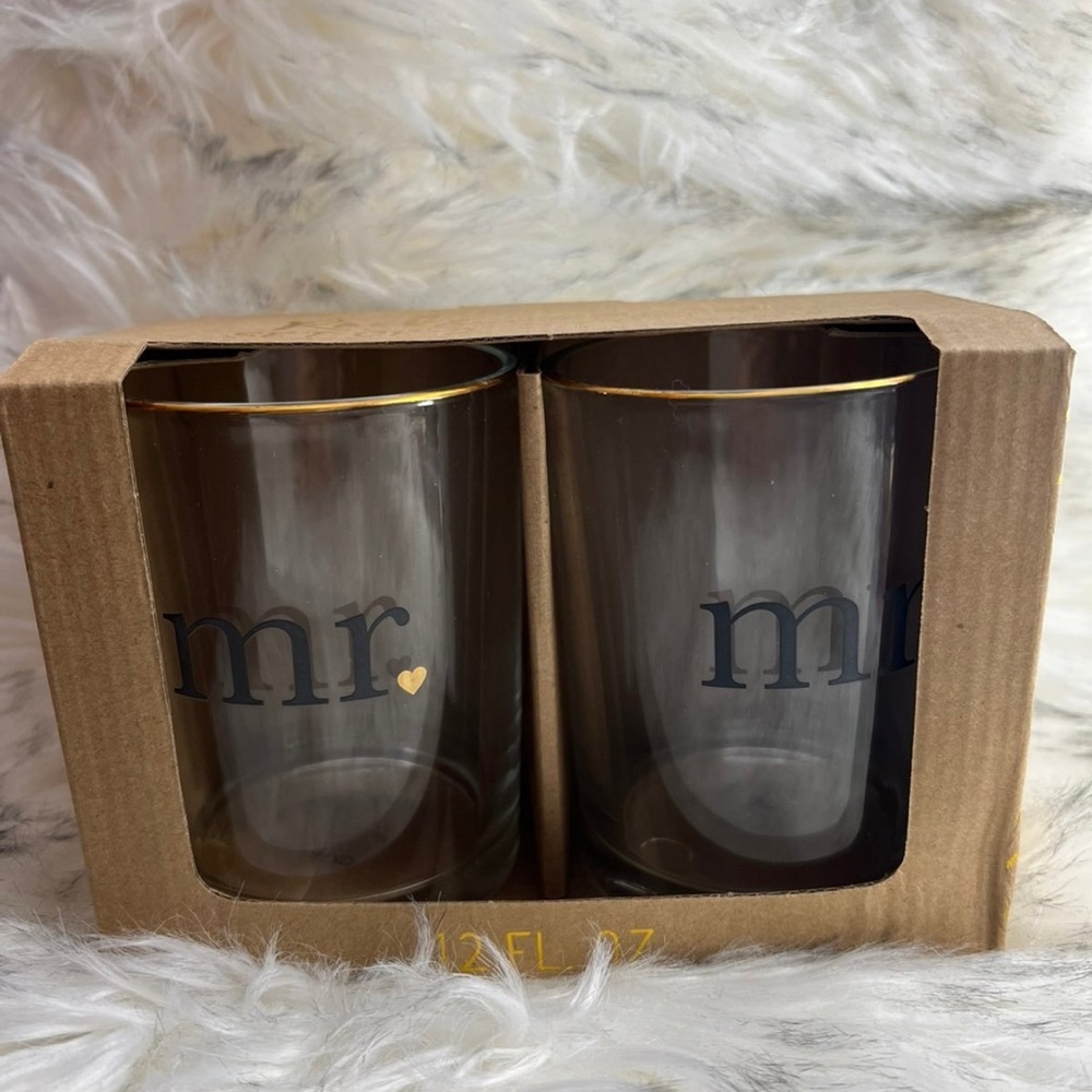 Mr. & Mrs. 12 oz Rock Glasses